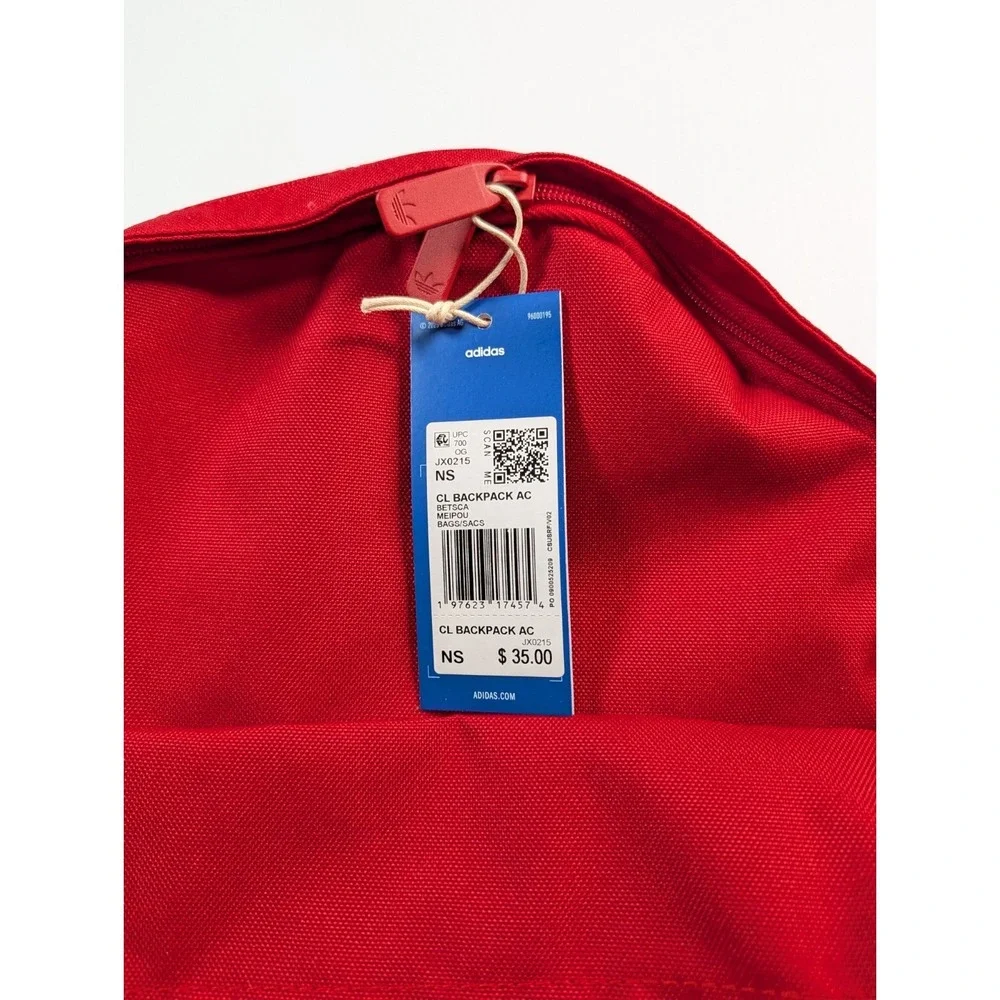 Adidas Adicolor Classic Unisex Backpack, 18.7L Laptop Storage Scarlet JX0215 NWT